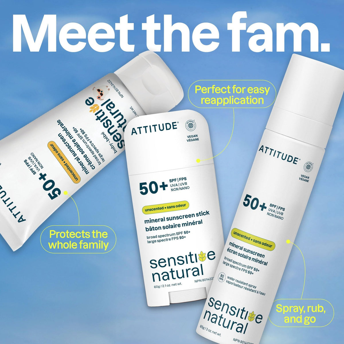 Unscented Mineral Sunscreen SPF 50 for Face & Body Baby Lotion 85g