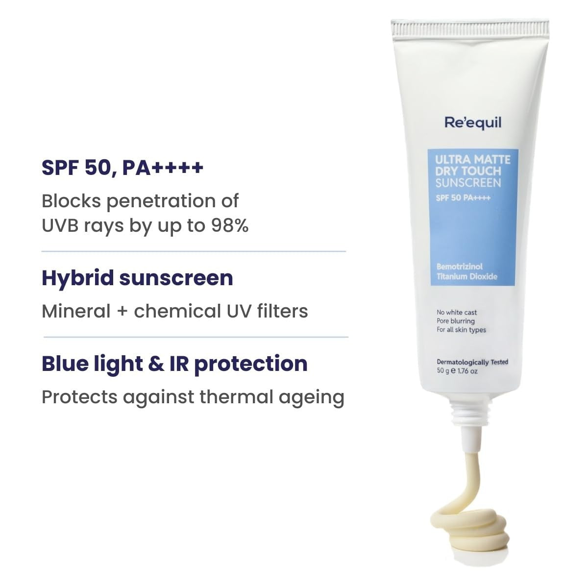 Broad Spectrum SPF 50 PA++++ Matte Sunscreen for Face - 50G