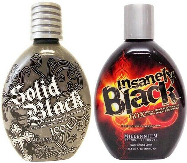 Indoor Tanning Bed Lotion - Solid Black & Insanely Black Mega Tingle Set