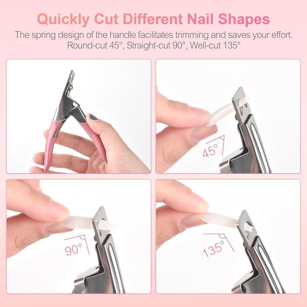 Professional Acrylic Nail Clippers - Stainless Steel False Nail Cutter