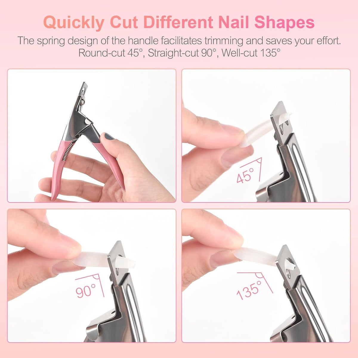 Professional Acrylic Nail Clippers - Stainless Steel False Nail Cutter