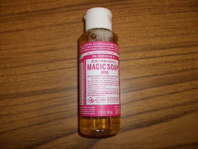 12 Pack Plant-Based Rose Castile Soap Bottles - 3.4 fl oz Each