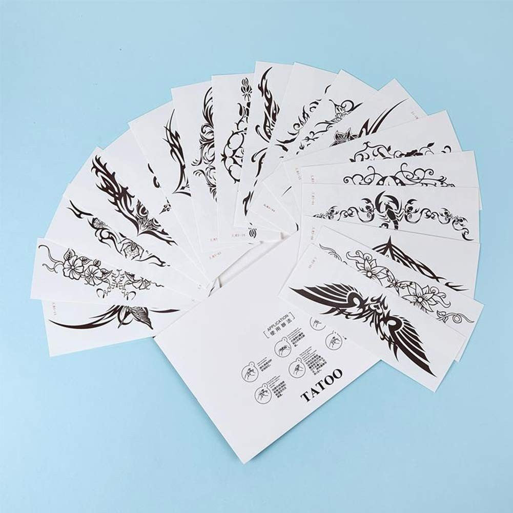 Temporary Tattoo Sheets 19 Pieces - Tramp Stamp Stickers for Women Men