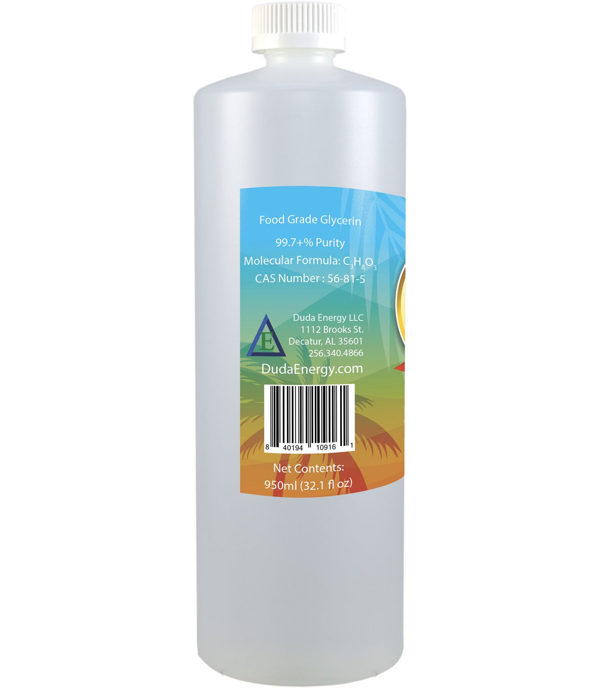 Vegetable Glycerin Food Grade Non-GMO Palm Fruit-Based USP - Multiple Sizes