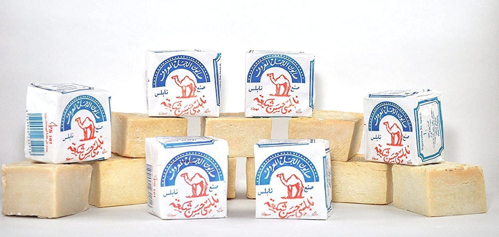 Nablus Virgin Olive Oil Soap Bars - Traditional Organic Skin Care, Pack of 4