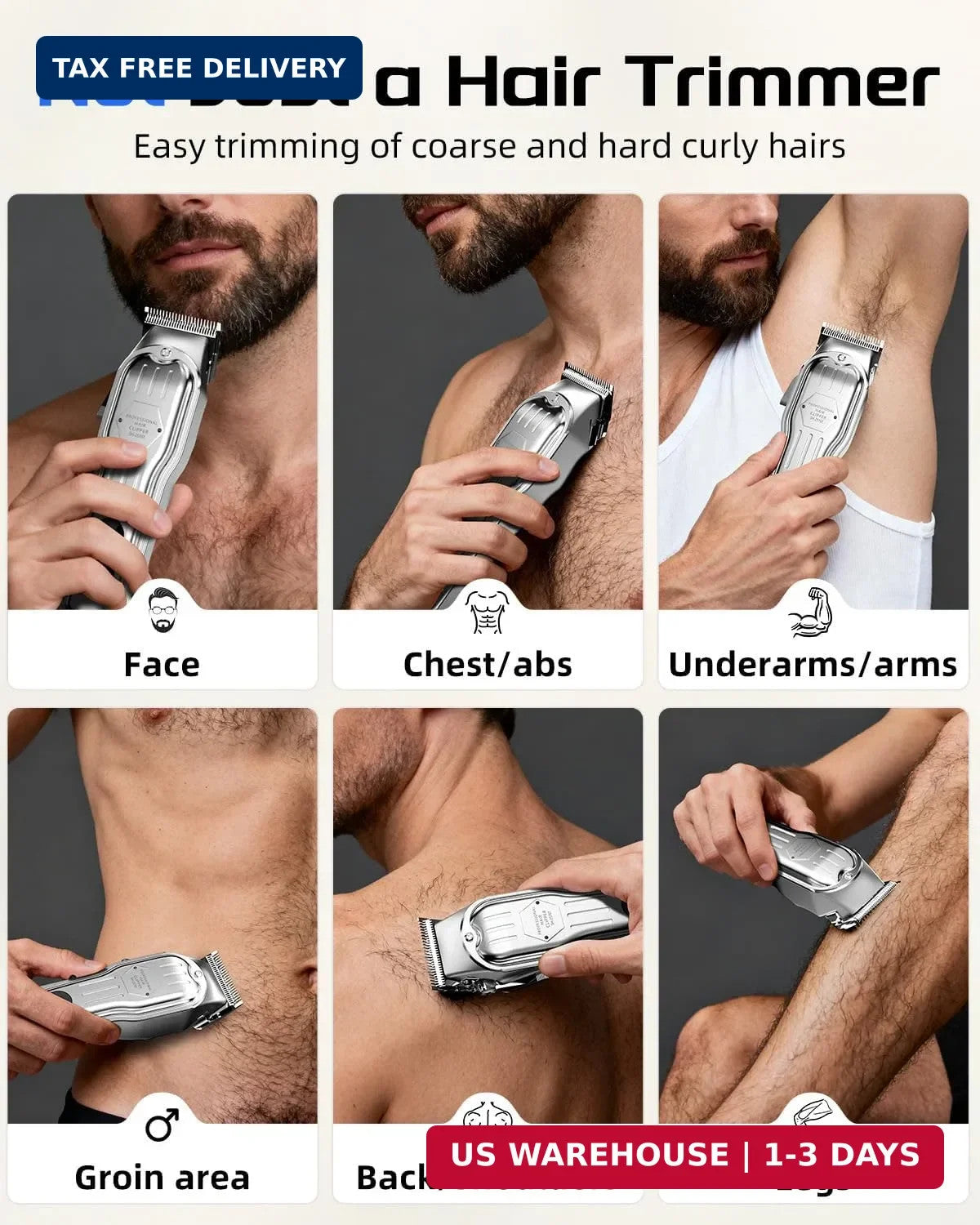 Cordless Hair Clippers for Men Professional Haircut Trimmer with Guide Combs