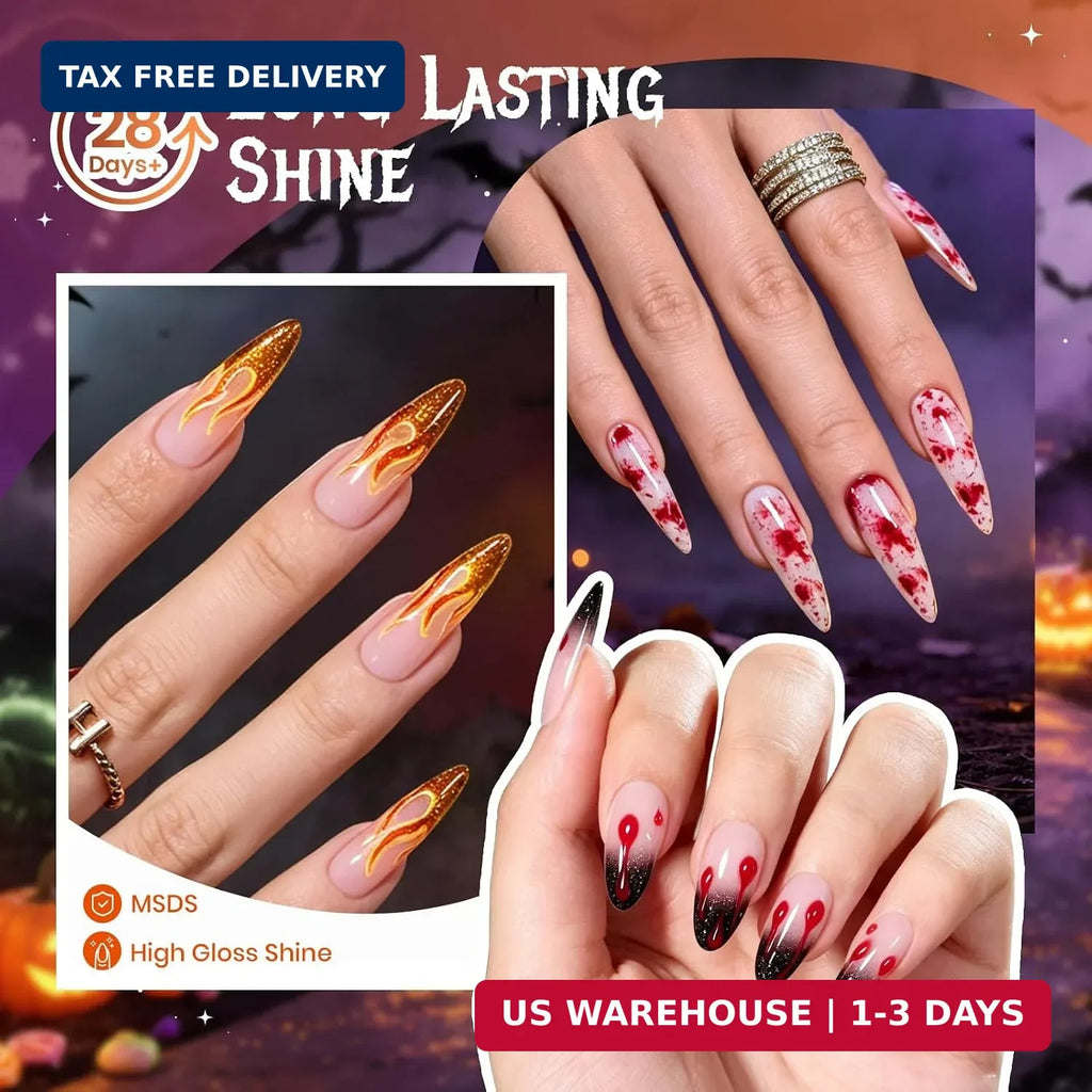 Beetles Halloween Gel Nail Polish Set - 6 Spooky Colors for Nail Art