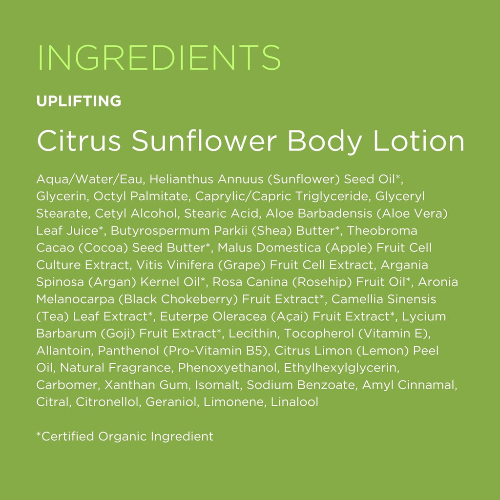Uplifting Citrus Sunflower Body Lotion - Hydrating Natural Skincare