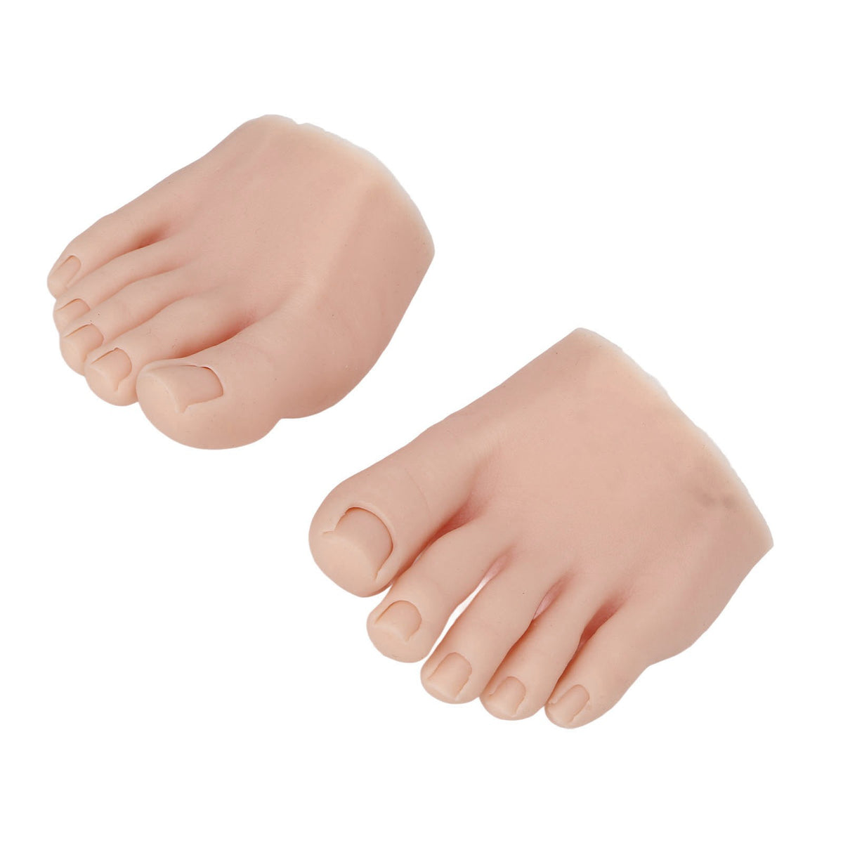 Silicone Pedicure Practice Foot Model for Nail Art and Tattoo Training - Medium Skin Tone