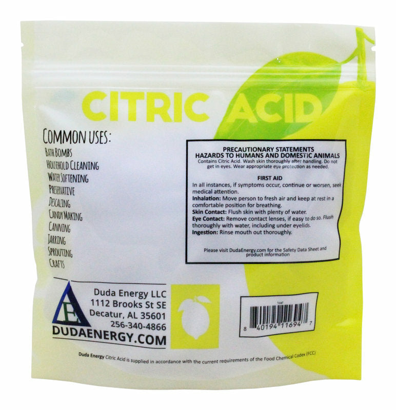 Food Grade Citric Acid Non-GMO Organic Anhydrous for Cooking & Bath Bombs