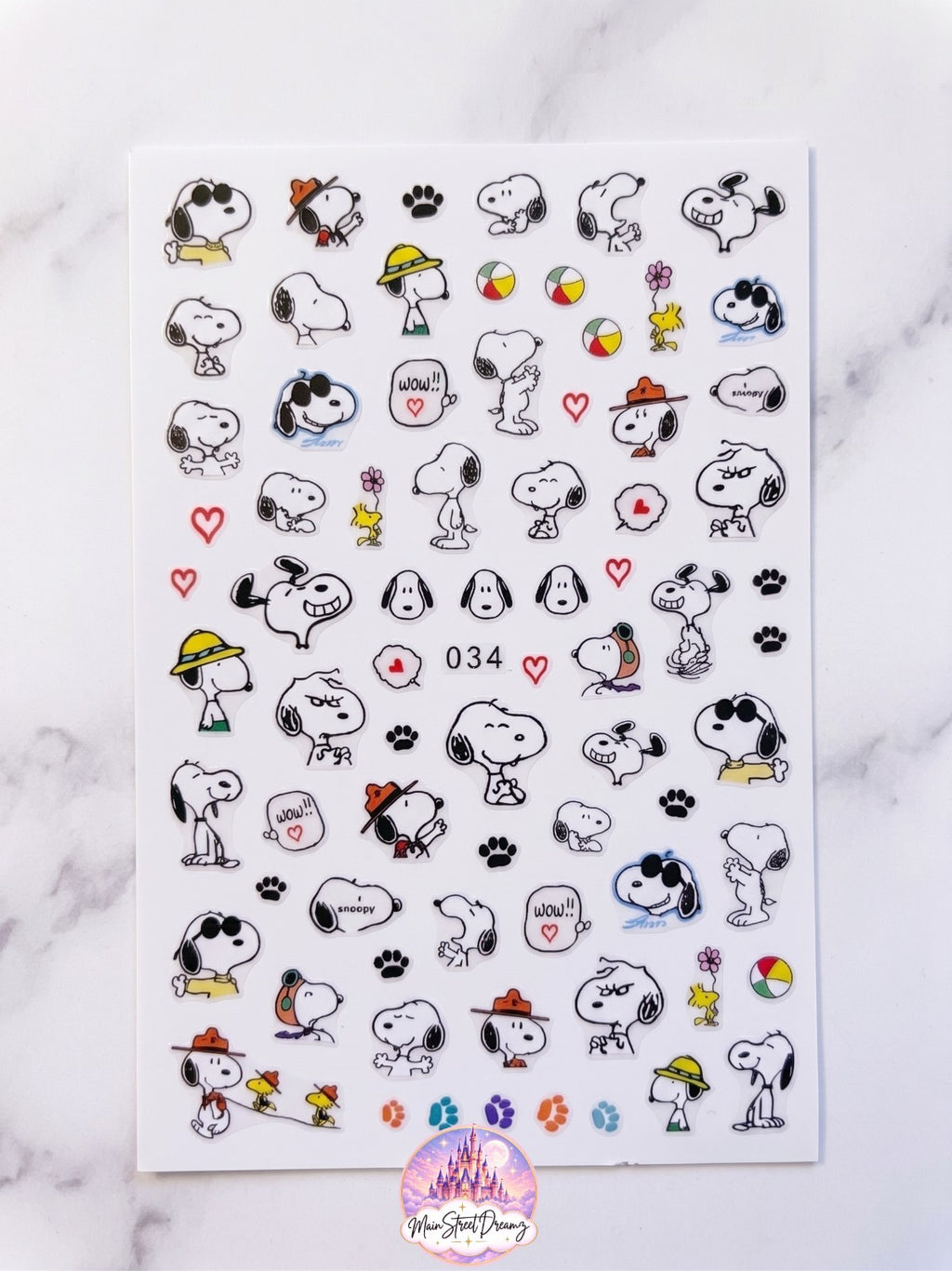 Snoopy 3D Nail Art Stickers - Peanuts Nail Decals for Manicure