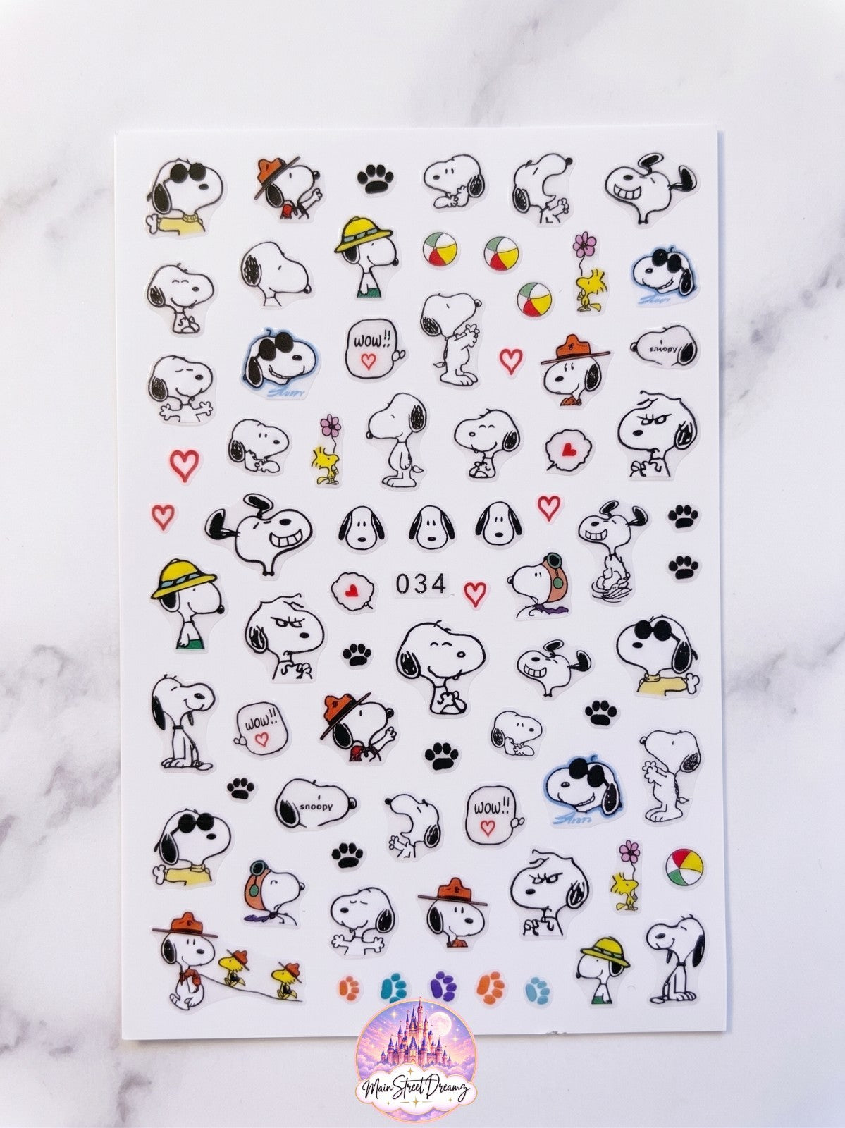 Snoopy 3D Nail Art Stickers - Peanuts Nail Decals for Manicure