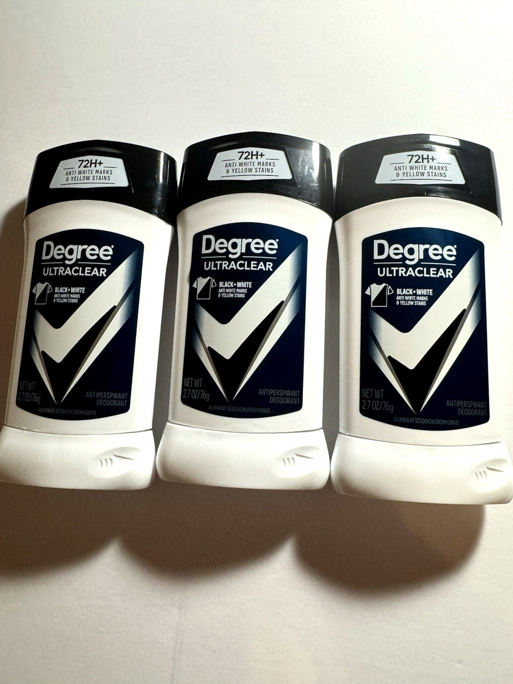Men's 3-Pack Ultraclear 72-Hour Antiperspirant Deodorant Black White 2.7 Oz