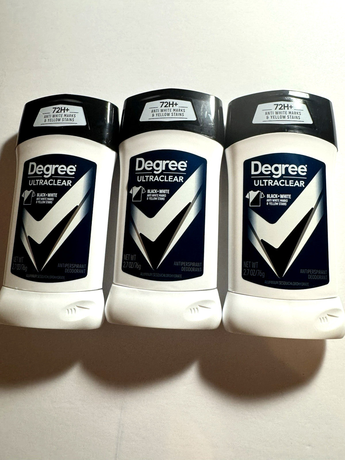 Men's 3-Pack Ultraclear 72-Hour Antiperspirant Deodorant Black White 2.7 Oz