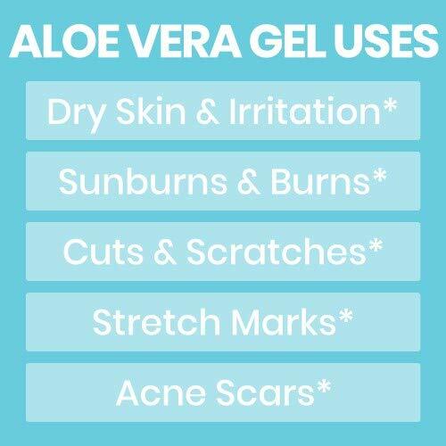 Organic Aloe Vera Gel for Sunburn, Cuts & Insect Bites - 8 fl oz