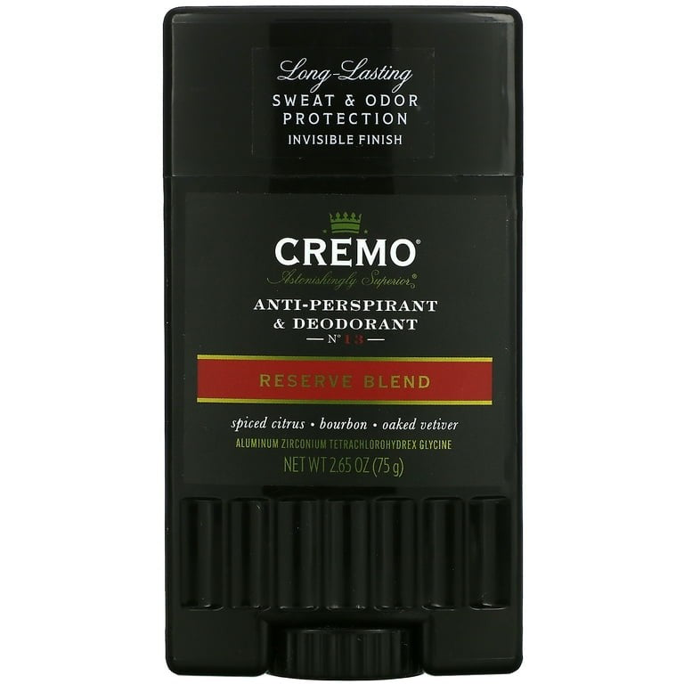 Cremo No. 13 Reserve Blend Anti-Perspirant & Deodorant 2.66 oz - Long Lasting Fresh Scent