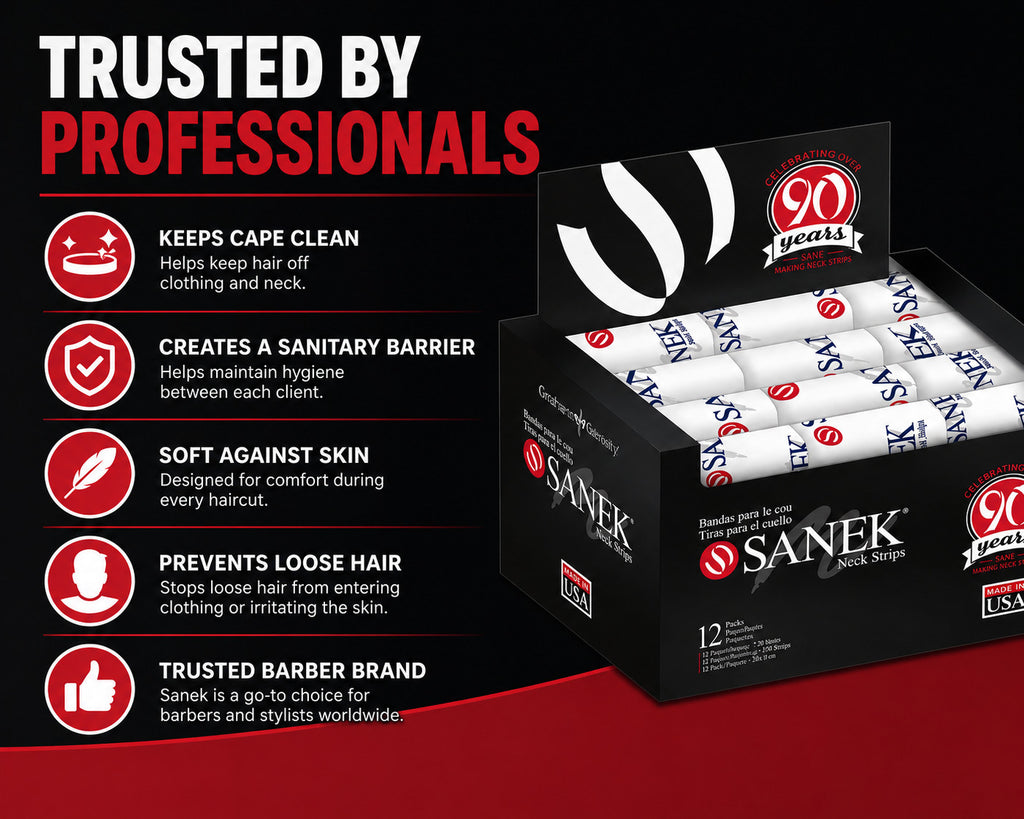 Disposable Neck Strips for Barbershops and Salons - 24 Pack