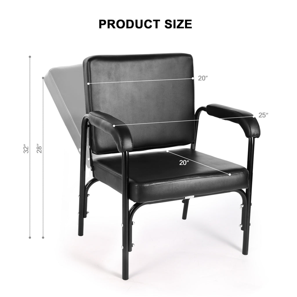 Reclining Shampoo Chair Salon Barber Spa Hair Styling Chair Black