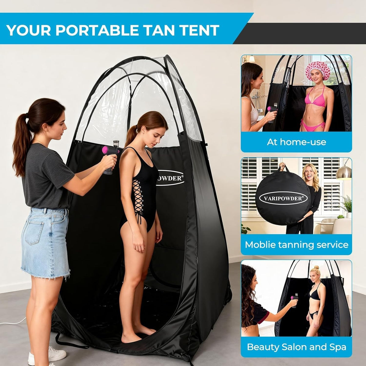 Large Portable Spray Tan Tent with Carry Case - Pop Up Tanning Booth