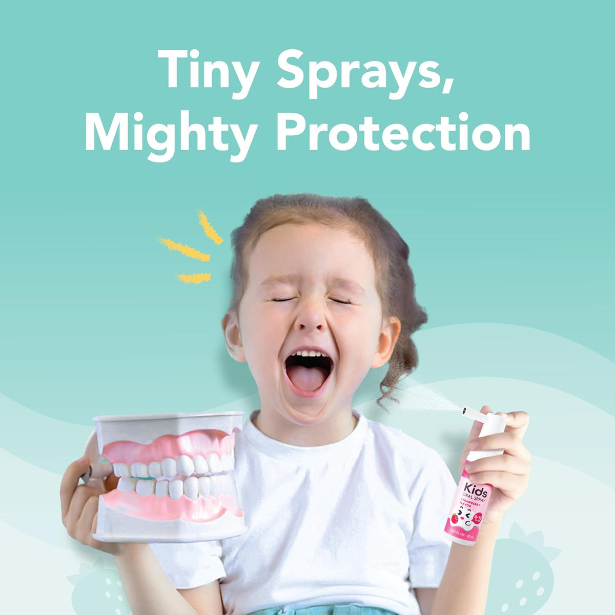 Kids Oral Spray Fluoride-Free Strawberry Xylitol Dental Helper, 150 Sprays