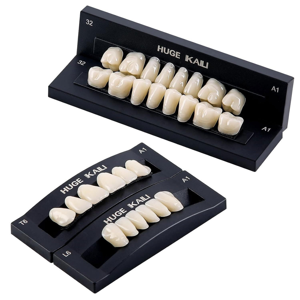 28PCS Dental Temporary Denture Resin Teeth Set for Upper & Lower Fit Adults