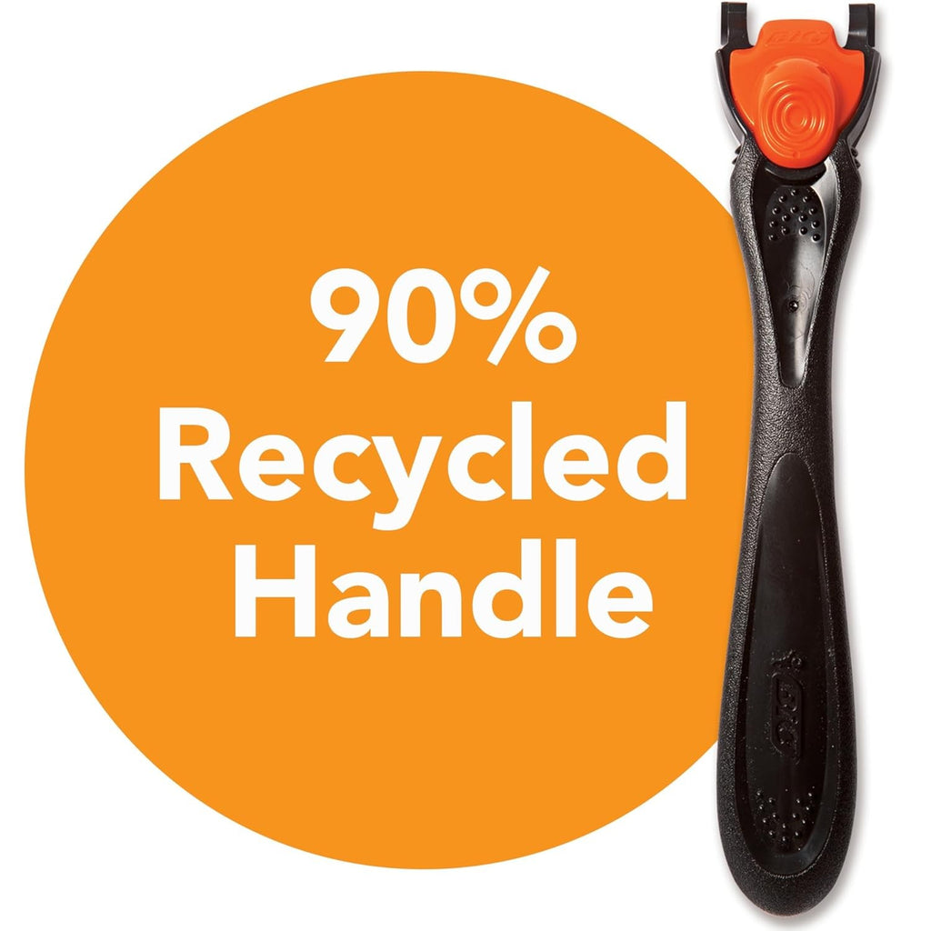Men's Refillable 3-Blade Disposable Razor for Sensitive Skin - Pack of 6