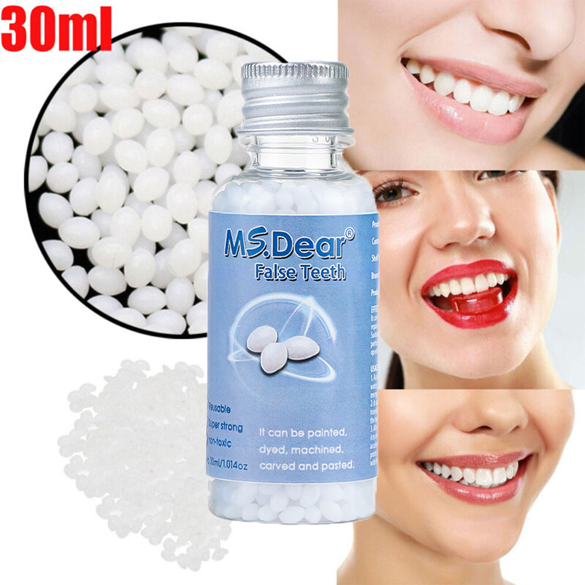 Temporary Dental Repair Glue for Gaps & Broken Teeth - Moldable Resin 30ml