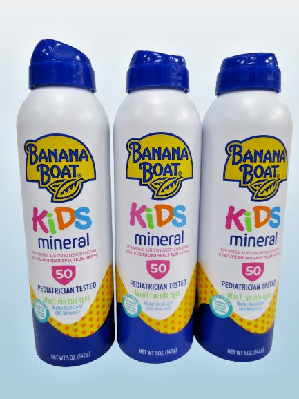 Kids Mineral Sunscreen SPF 50 Lotion Spray - 5 Oz, Pack of 3