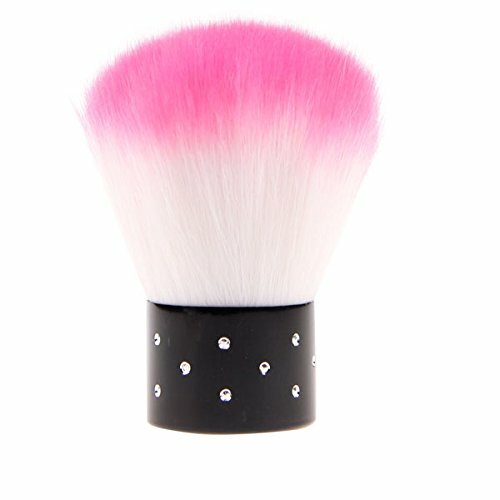 Nail Art Dust Remover Brush with Foundation Tool - Pink/White