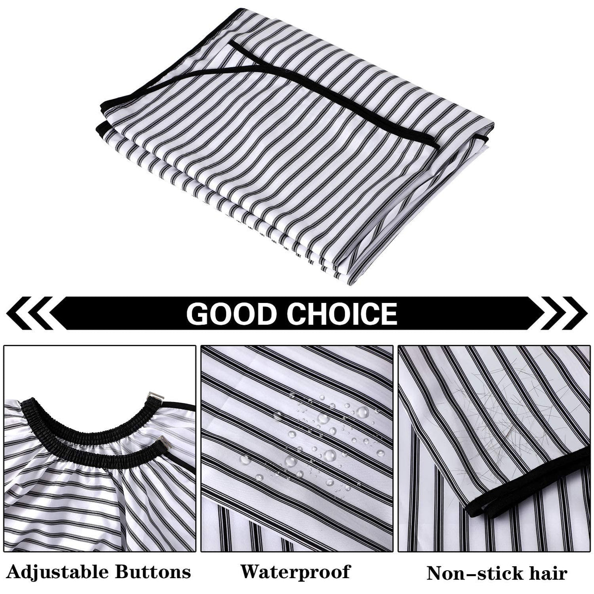 Professional Hair Cutting Cape with Neck Duster Brush - Waterproof & Adjustable
