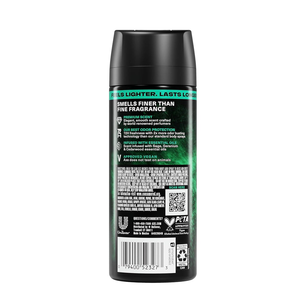 Axe Emerald Sage Body Spray - 2.9 oz Premium Fragrance for Men