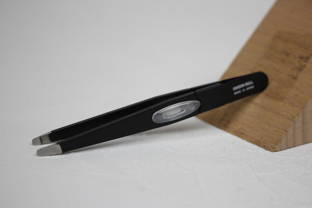 Precision Hair Removal Tweezers Rounded Tip Stainless Steel Black GT-234