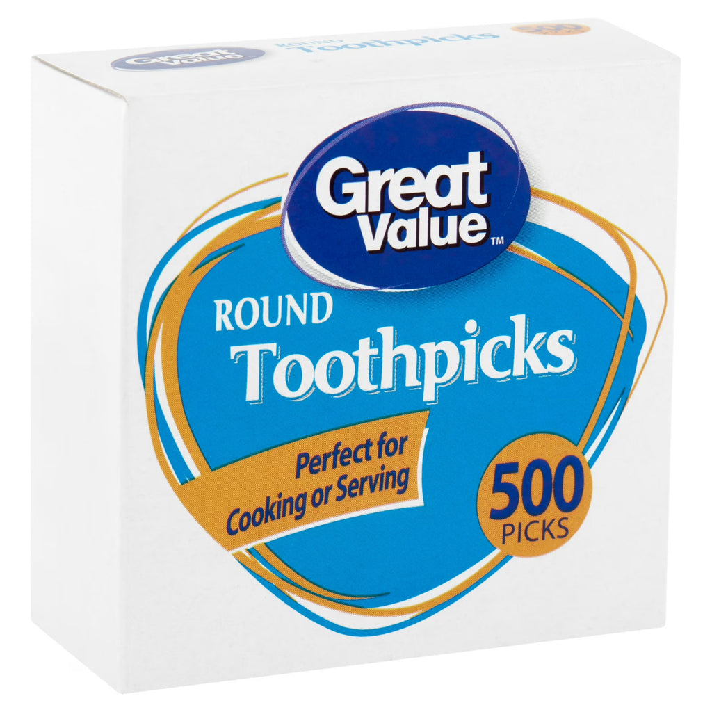 Disposable Wooden Toothpicks Pack of 500 - Kitchen & Party Use