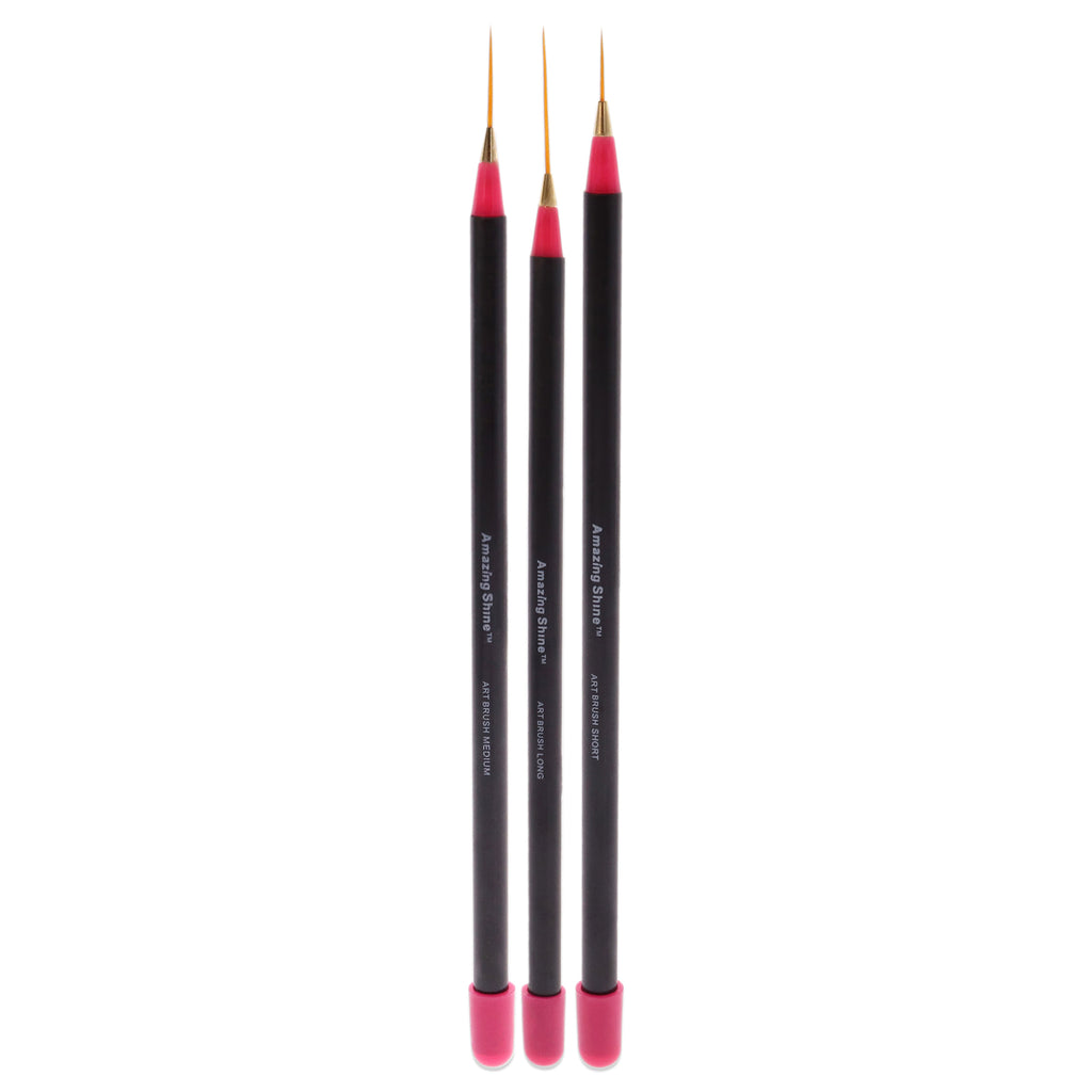 Professional Nail Art Brush Set - 3 Piece Manicure & Pedicure Tools