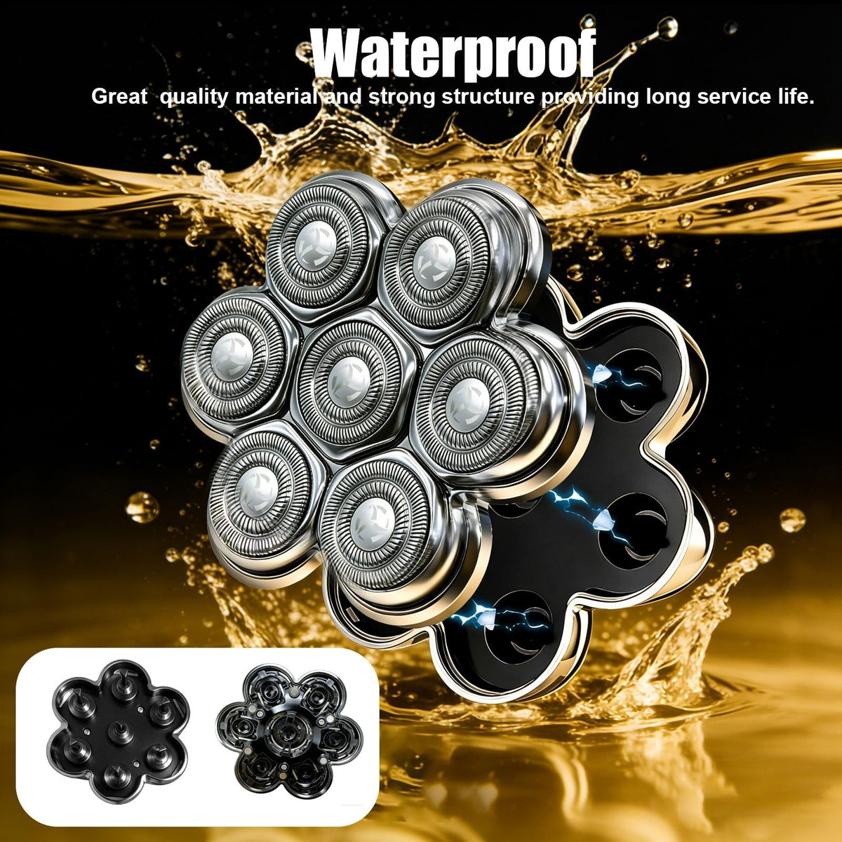 Magnetic Floating Replacement Heads for 7D Rotary Shavers - Precision Groom 2-Pack
