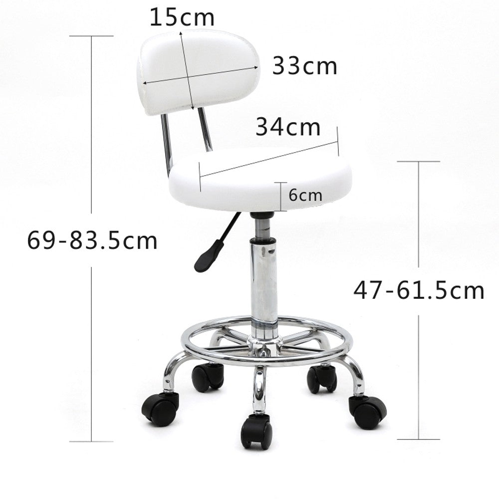 Adjustable Hydraulic Spa Salon Stool with Backrest