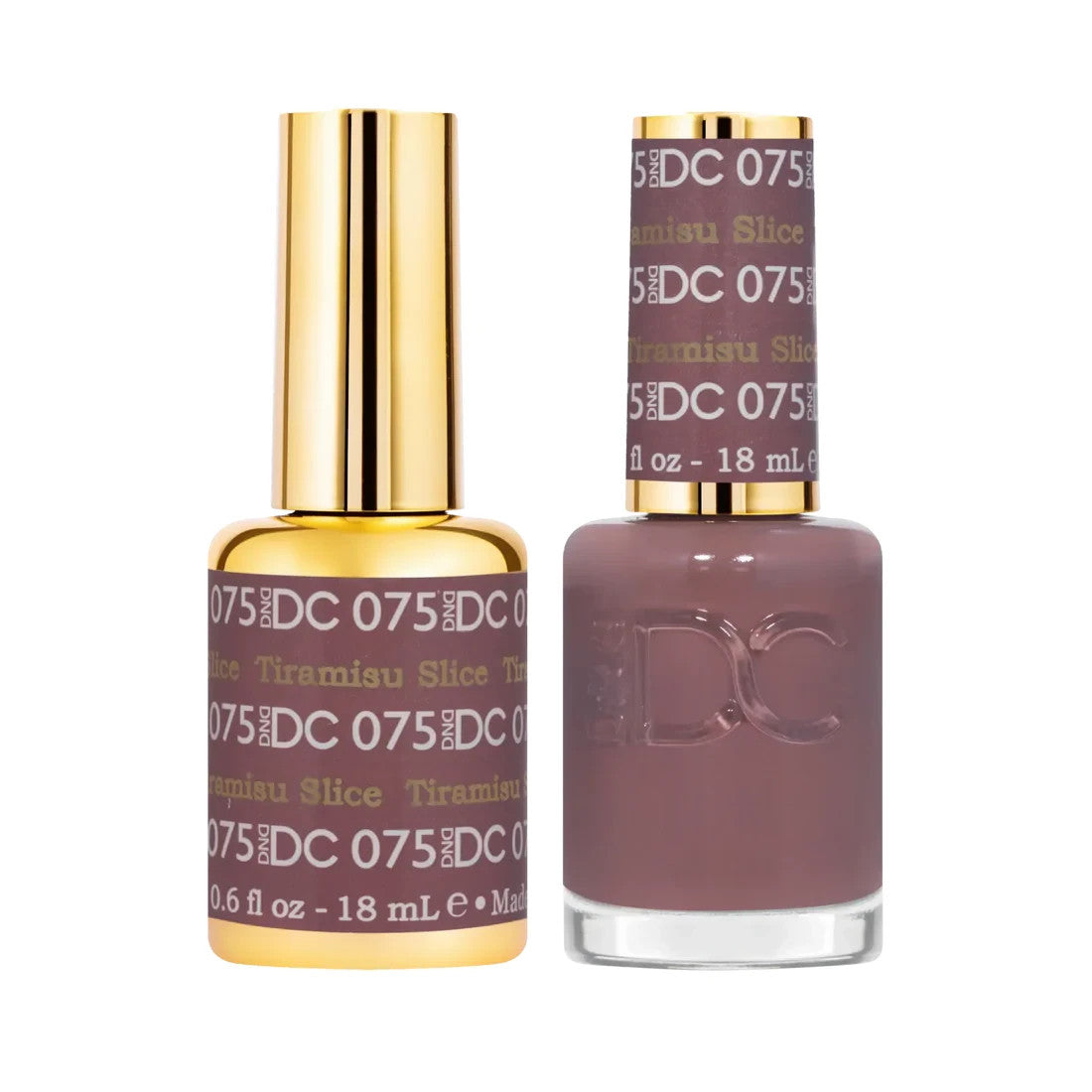 DND Gel Nail Polish Set Tiramisu Slice 075 - 0.6 oz Duo with Matching Polish