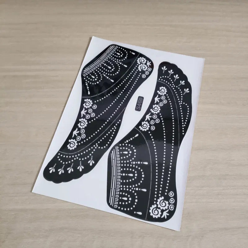 Reusable Foot Henna Stencil Template for Women Body Art Mehndi