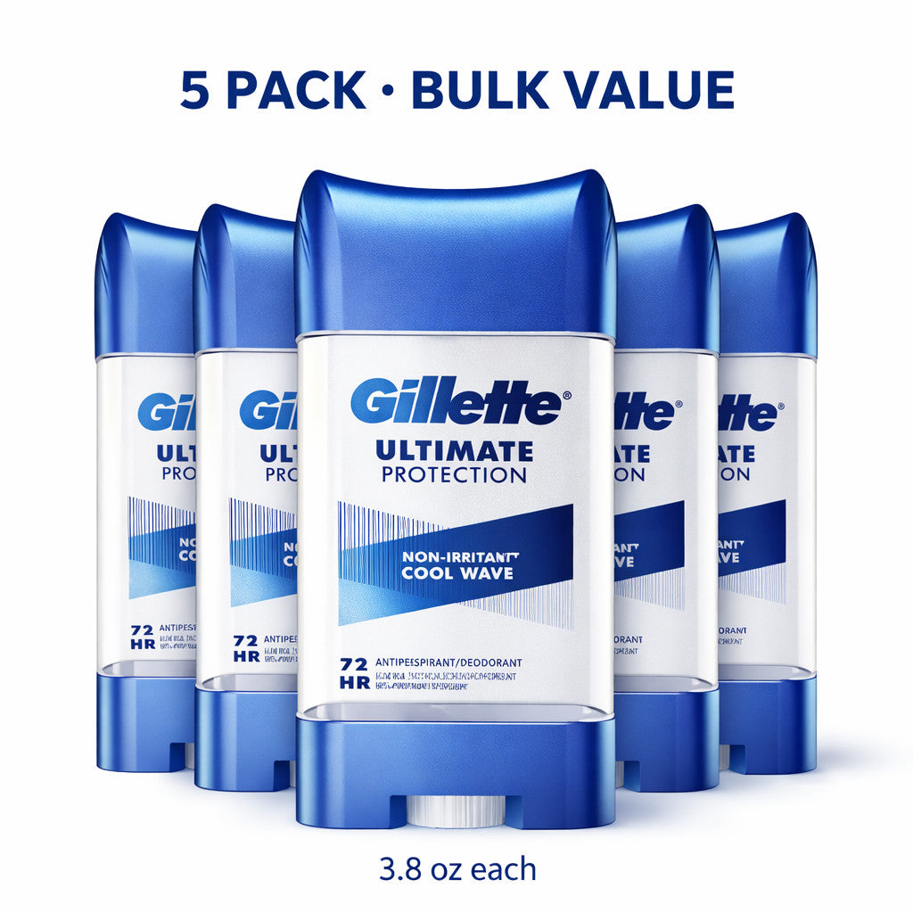 Gillette Ultimate Protection Antiperspirant Deodorant Cool Wave 3.8oz 5 Pack