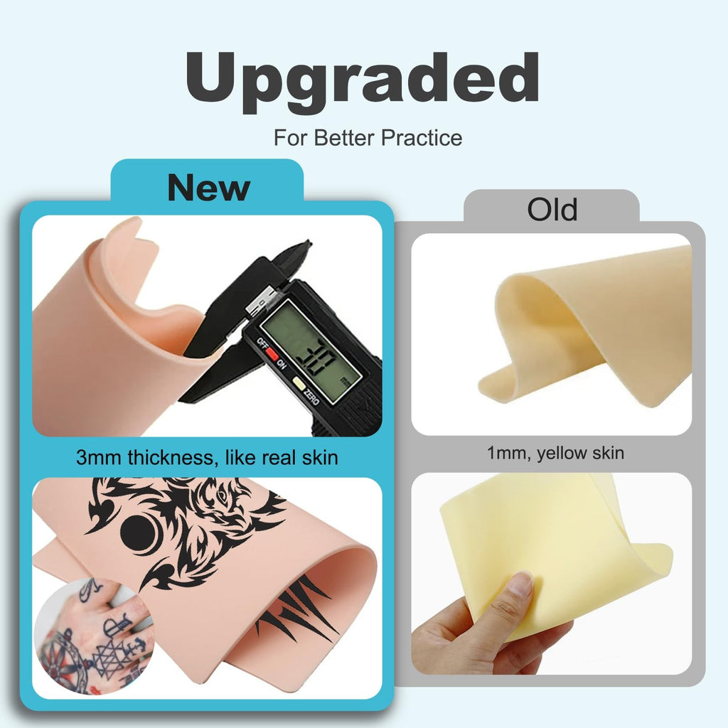 Tattoo Practice Skin 3mm Double-Sided Silicone 3-Pack