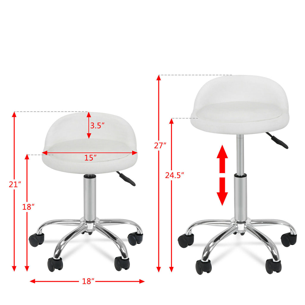 Swivel Facial Massage Stool with Wheels & Adjustable Height – Salon & Spa Chair