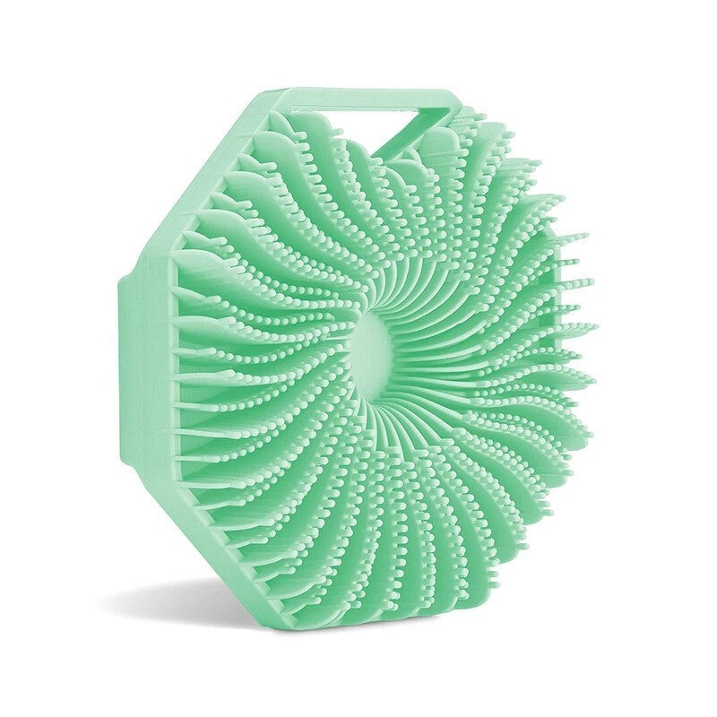2-in-1 Silicone Body Shower Scrubber & Exfoliator Brush with Scalp Massager