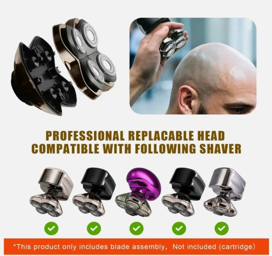 Electric Shaver Replacement Heads for Skull Shaver Pitbull PRO 4-Head Set