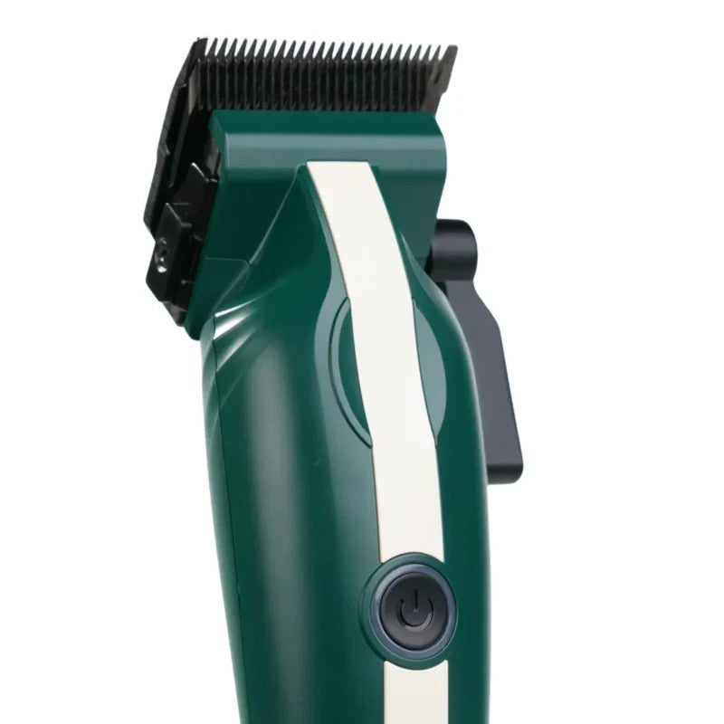 Cordless Ultra-Light Hair Clipper with Adjustable Blade - Green/White