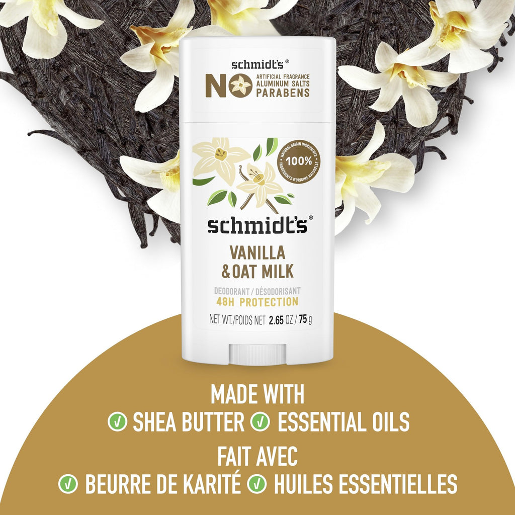 Natural Vanilla & Oat Milk Deodorant Stick - Vegan & Cruelty-Free, 2.65oz