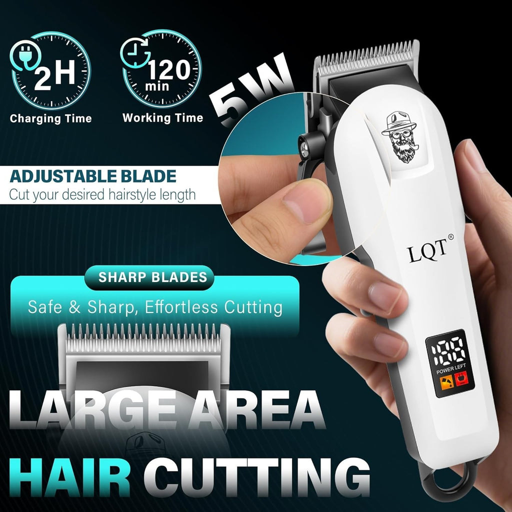 Professional Hair Cutting & Beard Trimmer Set for Men - Wireless with LED Display