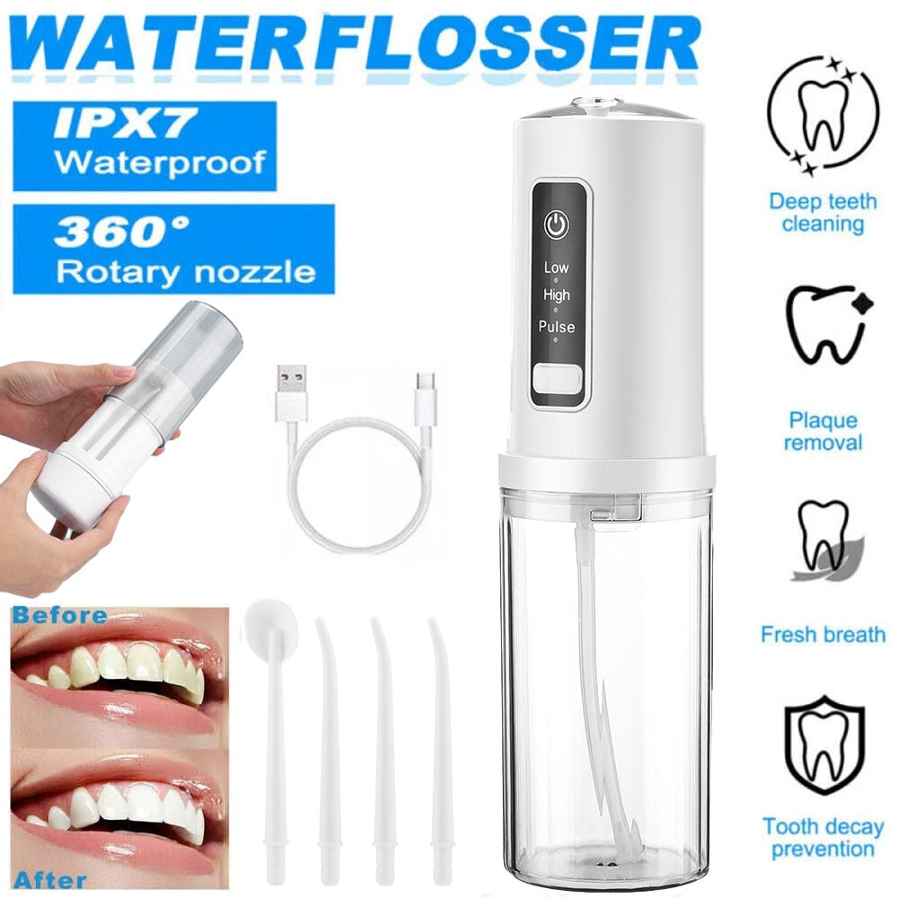 Cordless Water Flosser Dental Oral Irrigator Travel Teeth Cleaner 230ML