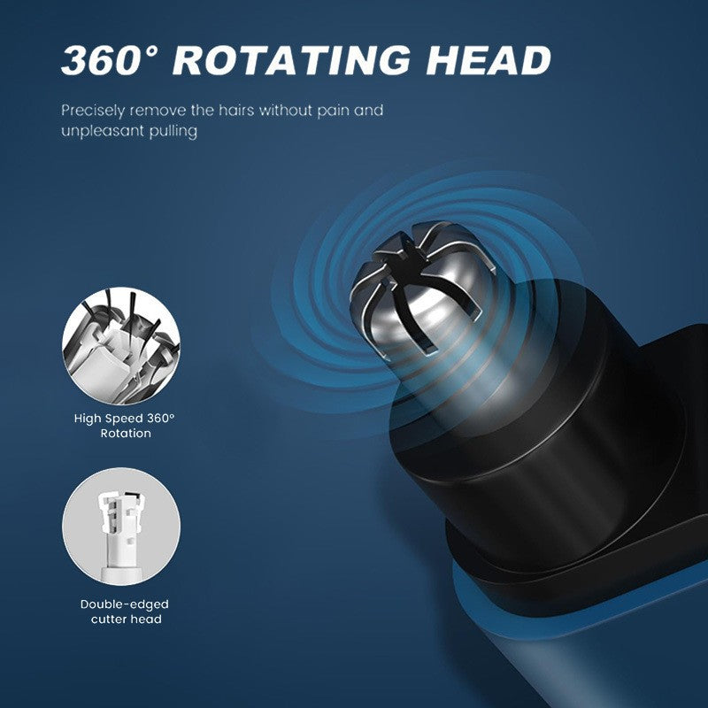 Rechargeable Electric Nose & Ear Hair Trimmer Portable Grooming Clip