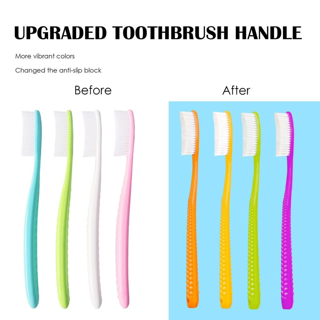 Extra Large Hard Bristle Toothbrush Set - Deep Cleaning, 4 Pack