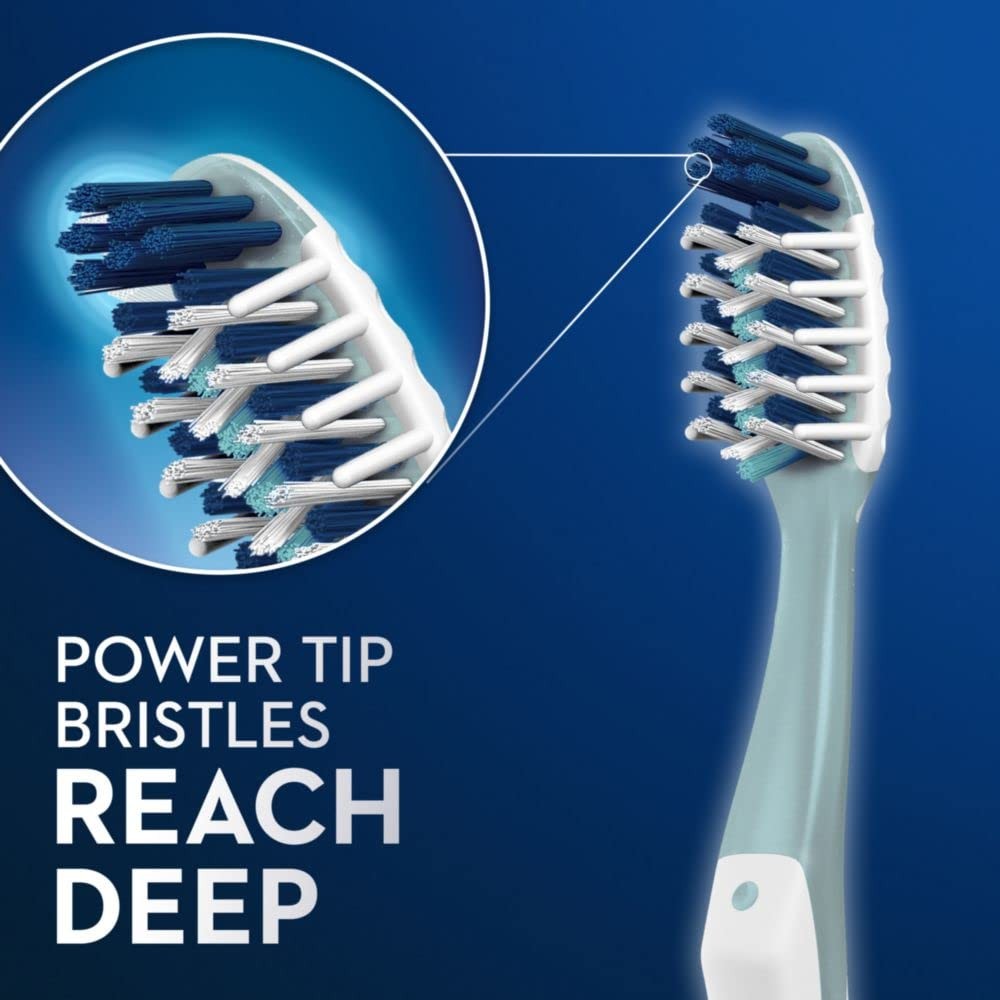 Manual Toothbrush for Plaque Removal, Deep Reach & Tongue Cleaner - 2 Pack